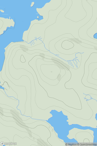 Thumbnail image for Cnoc nan Cabar [Scourie to Lairg] showing contour plot for surrounding peak